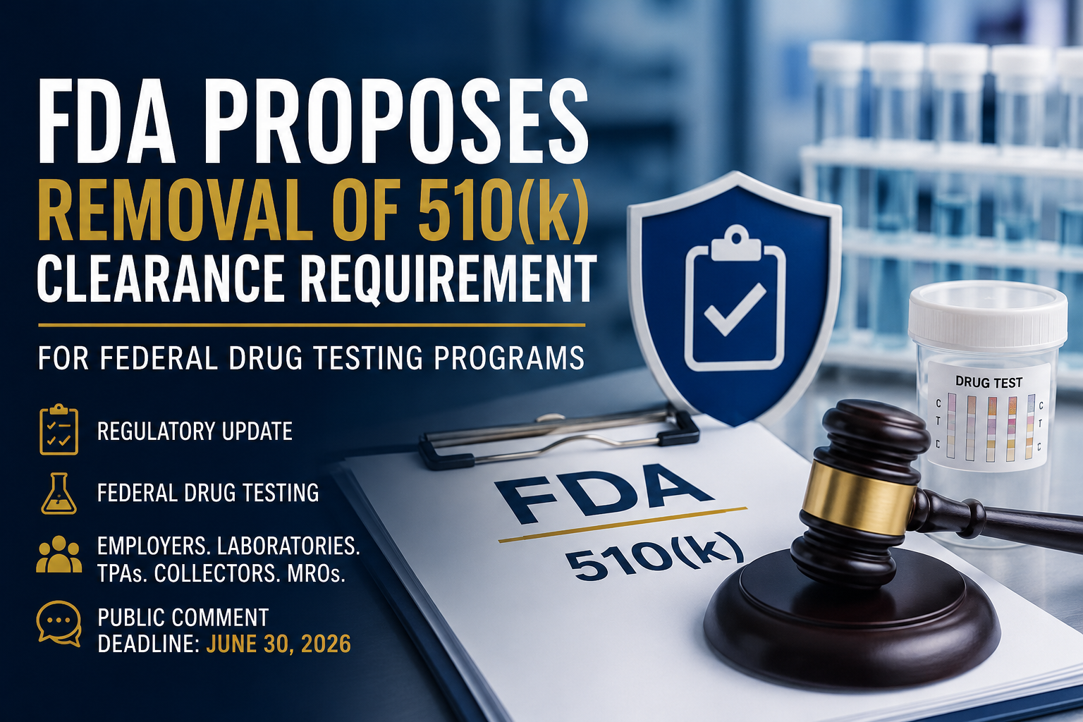 FDA Proposes Removal of 510(k) Requirements for DOT Drug Testing Programs